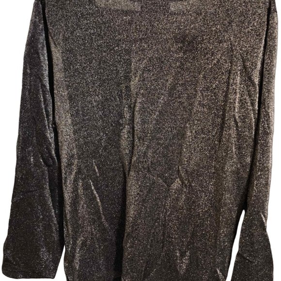 Adrian Karen Metallic Silver and Black Top - Size 2X - Picture 2 of 2